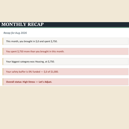 Budget Tracker Spreadsheet